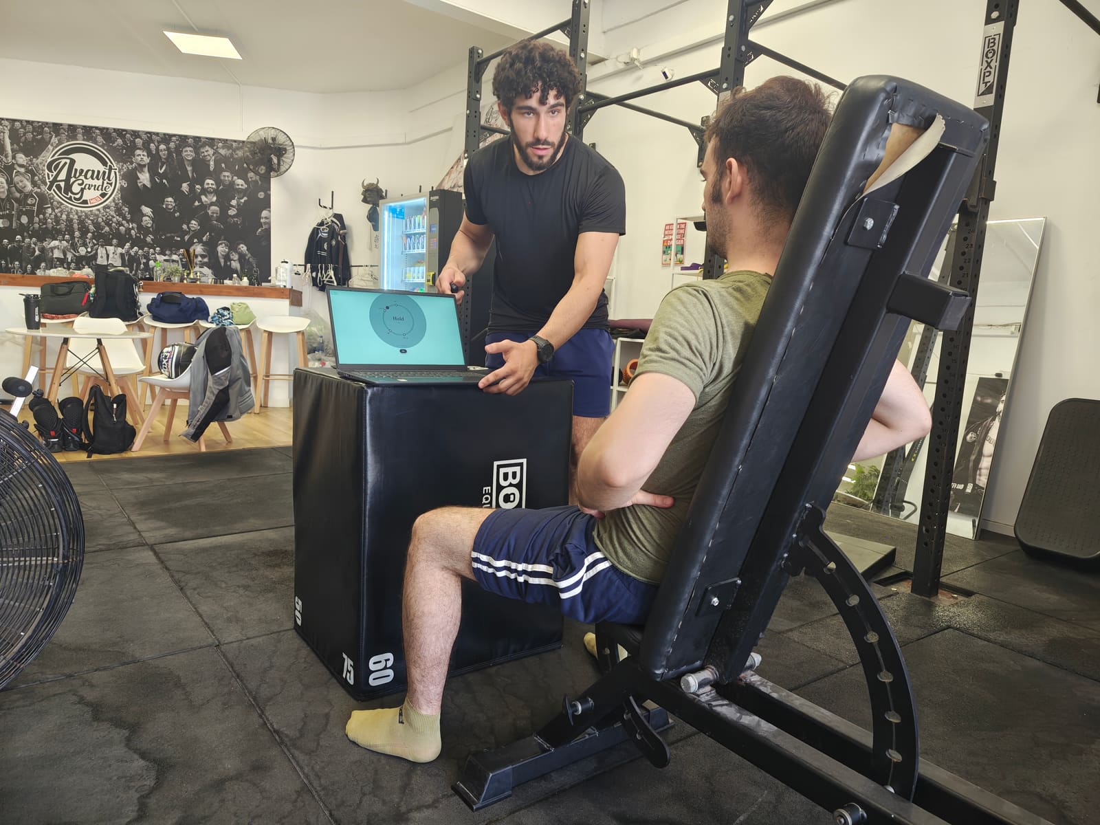 Running the Calmer breathing tool during a session